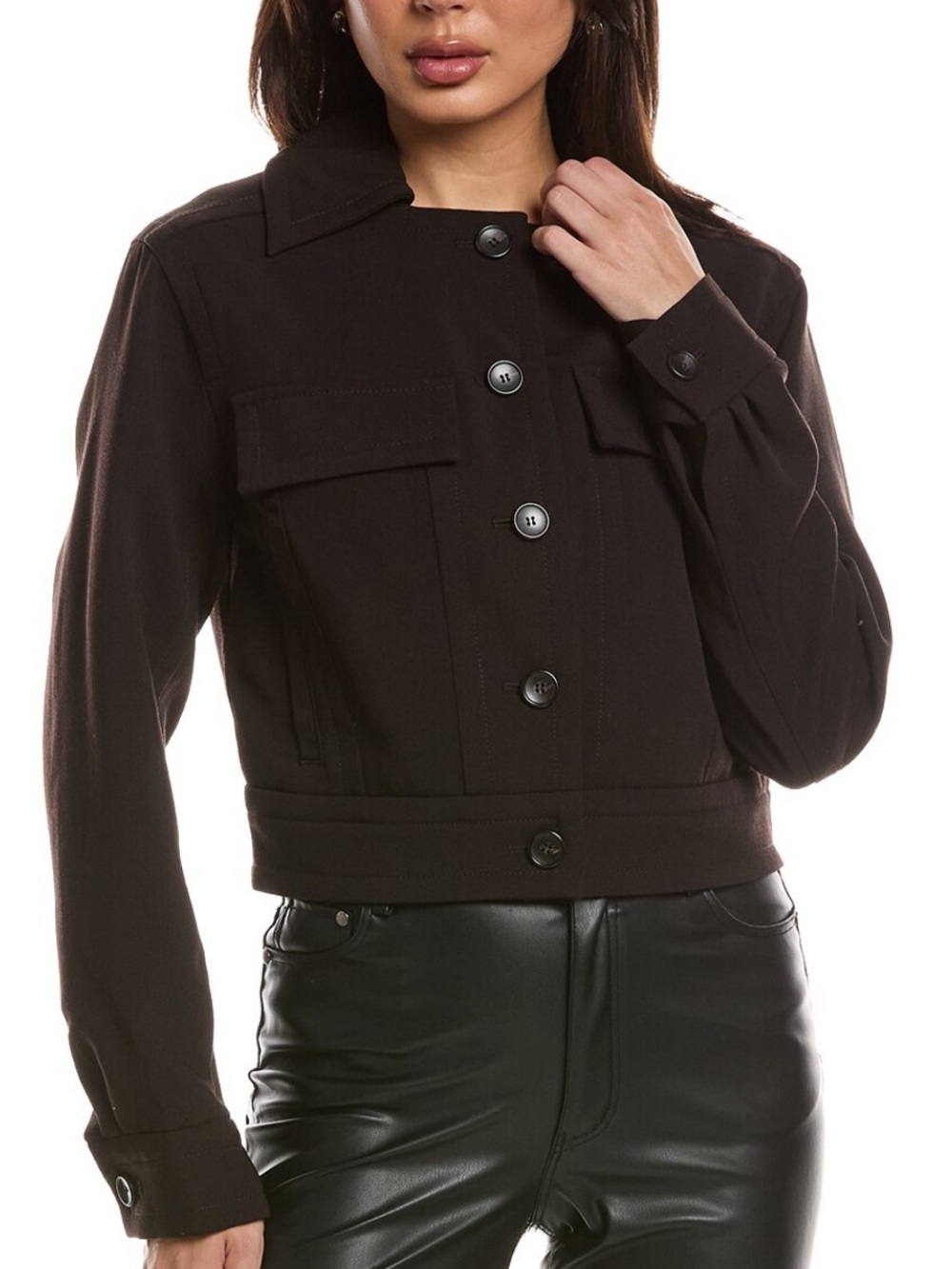 A.L.C. Blake Cropped Utility Jacket in Dark Brown NWT